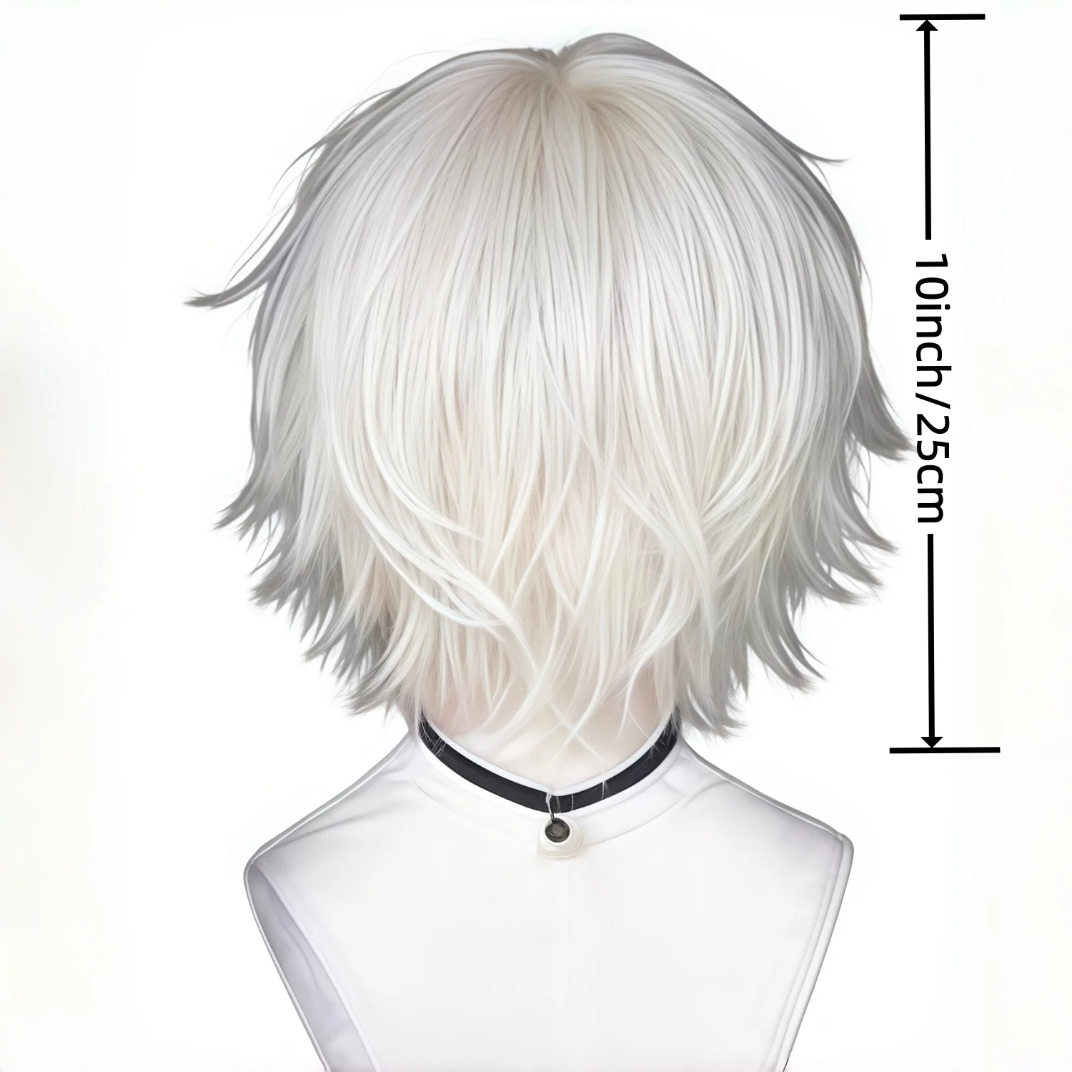 Men's Short Synthetic Straight and Fluffy Wig, Heat-Resistant, Suitable for Anime/Game Cosplay and Daily Wear