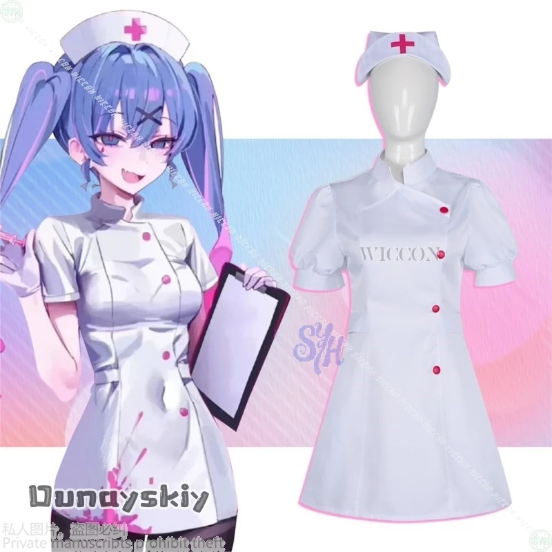 أنيمي لعبة مشروع Sekai تأثيري Mikuuu زي أرنب حفرة مثير ممرضة موحدة Jirai Kei فستان قصير قبعة الحلو هالوين تنكر