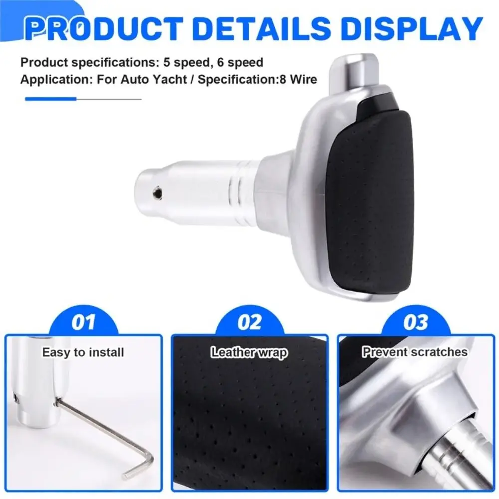 Metal Finish Universal Car Gear Shift Knob Comfortable Grip Premium Metallic Appearance Ergonomic Shift Knob Ergonomic Shape