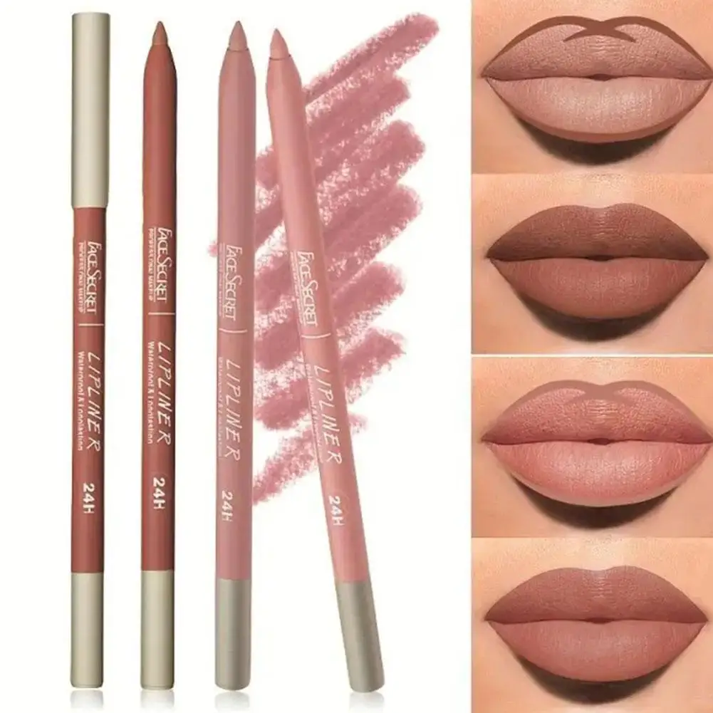 Waterdichte Potlood Lippenstift Pen Matte Lipliner Langdurige Make-Up Pennen Gemakkelijk Om Te Dragen Anti-Stick Cup