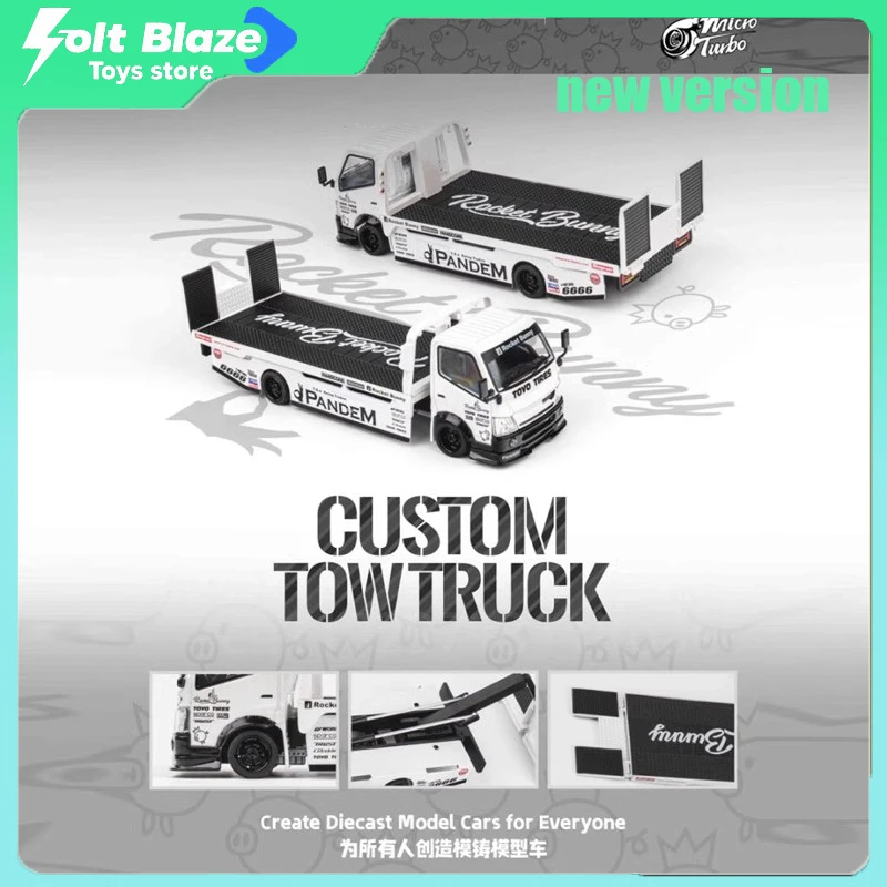 

MicroTurbo 1/64 Rocket Bunny Custom Tow Truck DieCast Model Car Simulation Collectible Static Display Cars Model Boy Toy Gift