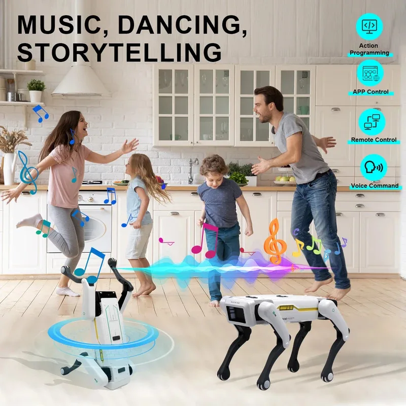 Inteligente AI RC Robot perro voz diálogo aplicación remota Control programación canto bailando máquina perro niños juguetes