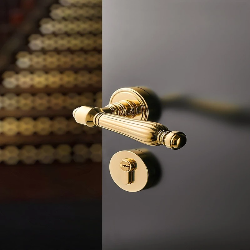 

Bedroom door lock mute room lock bathroom handle household universal split zinc alloy handle