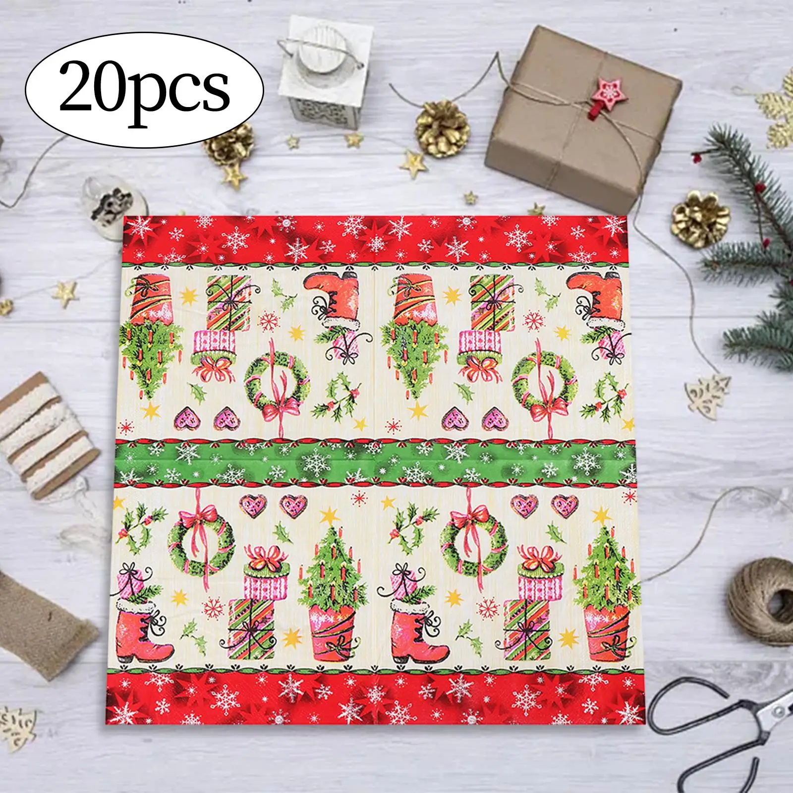 Christmas Napkins, Decorative Hand Towels, Dinner Napkins, Disposable Paper