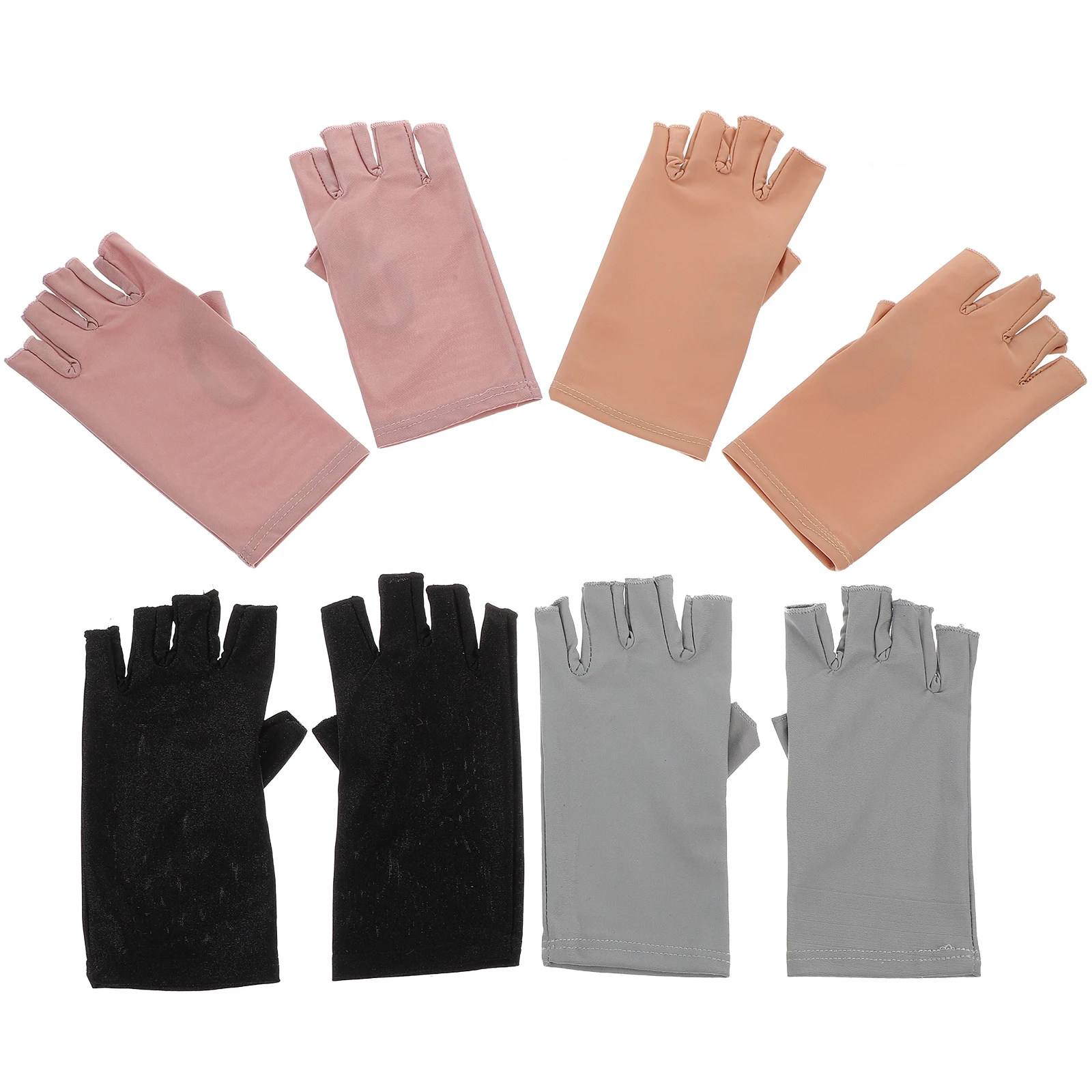

4 Pairs Art Women Gel Nail Lamp Uv Spandex Gel Lamp Manicure Hand Care Uv Sunshade Gloves Nail Gloves Anti Outdoor