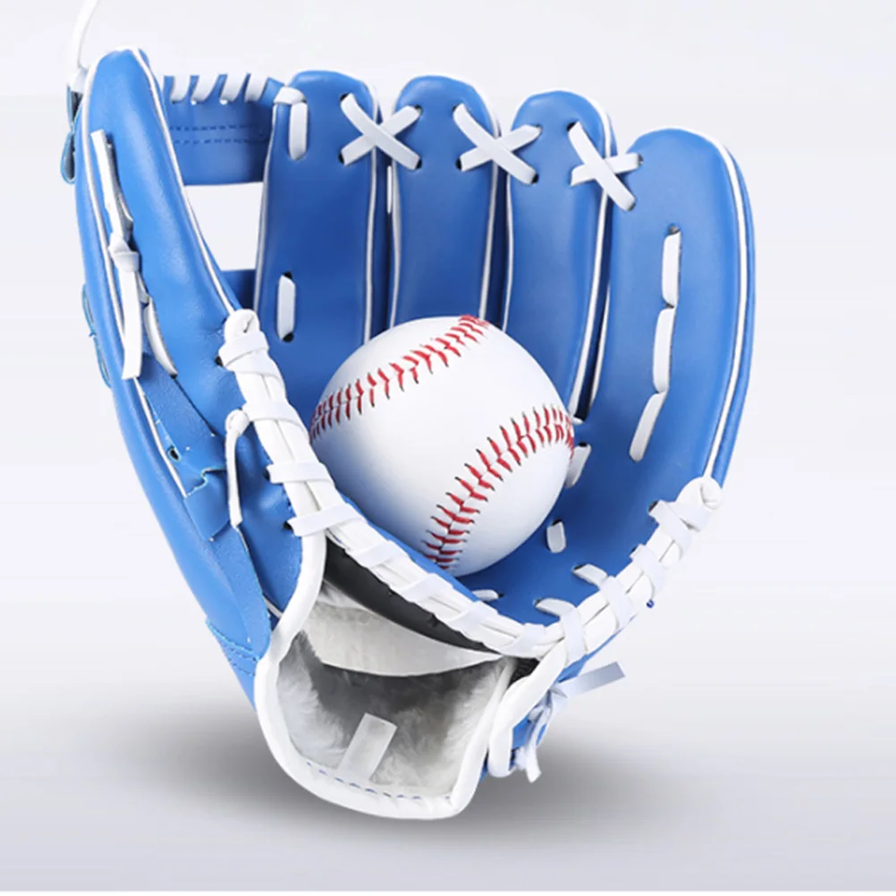

Baseball Gloves Kids Infield Training Blue Softball Child Pitching Mitt Thicken PU PVC Glove Long Term Grasp High Quality Fits