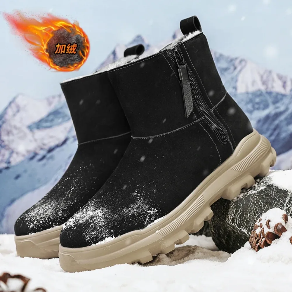 

New Winter Snow Boots, Men's Snow Boots, Work Boots with Cotton Lining, Warm Boots, Outdoor Walking Boots, Men's Casual Shoes
