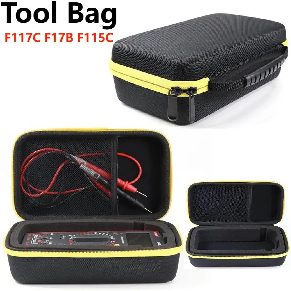 Multimeter Storage Bag Waterproof EVA Hard Case With Mesh Pocket Portable Carrying Case Toolbag Tool Box for F117C F17B F115C