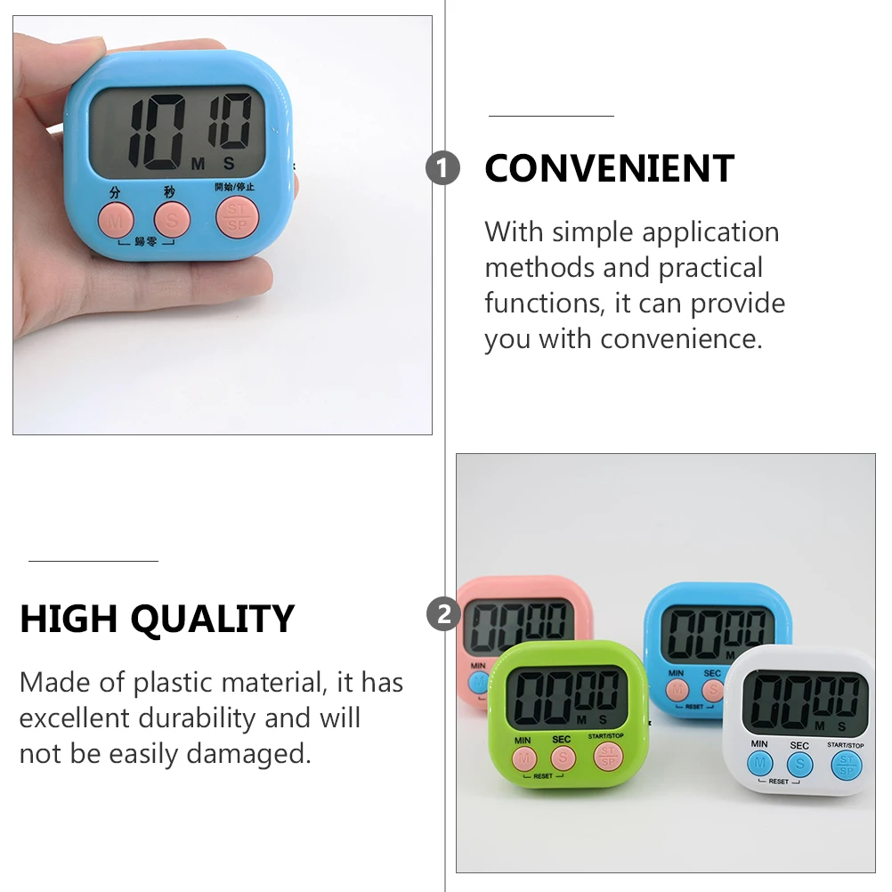 

4pcs Kitchen Timer Simple Plastic Student Study Alarm Baking Cooking Timer Practical Management Tool Portable