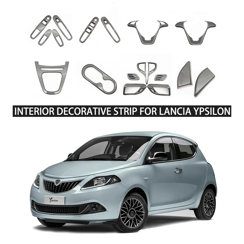 ABS Carbon Fiber Color Interior Decorative Strip For Lancia Ypsilon