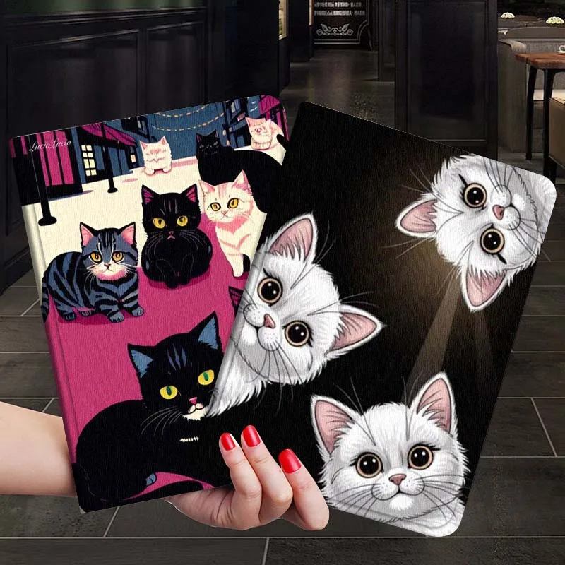 

Cute Cat Illustration Tablet Case For Samsung Galaxy Tab S7 S8 S9 S10 FE Plus 12.4 13.1 Inch