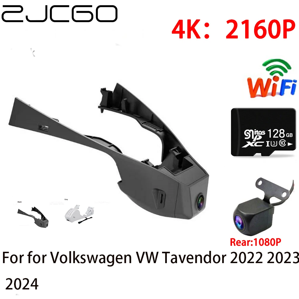 

ZJCGO 2K 4K Car DVR Dash Cam Wifi Front Rear Camera 2 Lens Monitor for Volkswagen VW Tavendor 2022 2023 2024