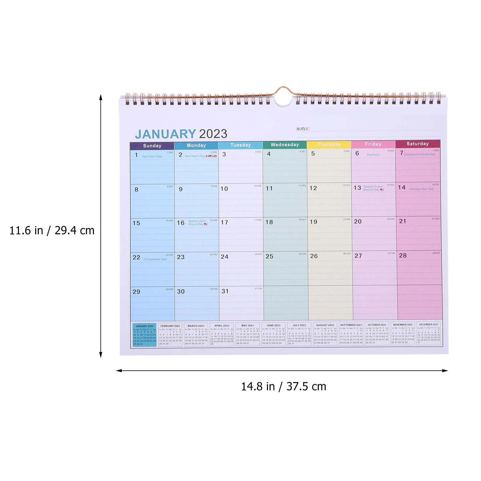 

Delicate Planner English Schedule Calendar Classic Creative Design for Home Office Monthly Wall Hanging Paper Calendar Organizer