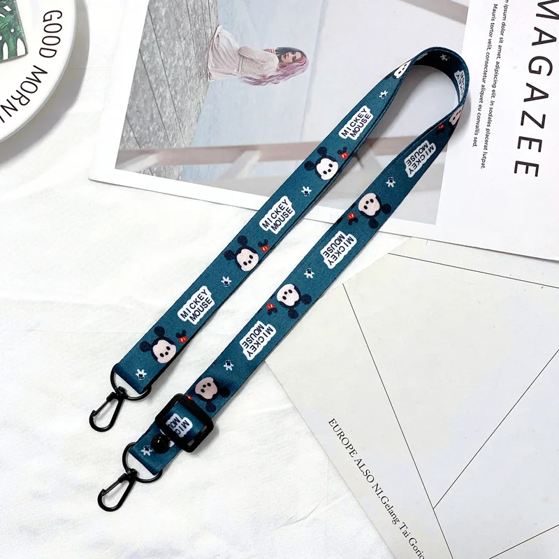 Disney Mickey Minnie Mobile Phone Lanyard Straps Sling Cartoon Polyester Adjustable Length Camera ID Card Coin Purse Holders