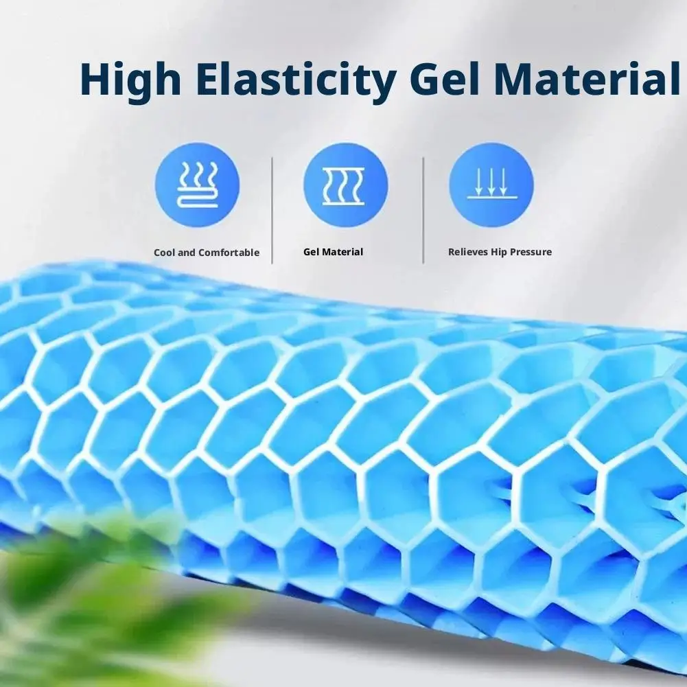 Gel Seat Cushion Summer Breathable Honeycomb Design For Pressure Relief Back Tailbone Pain - Home Office Wheelchair Chair Cars