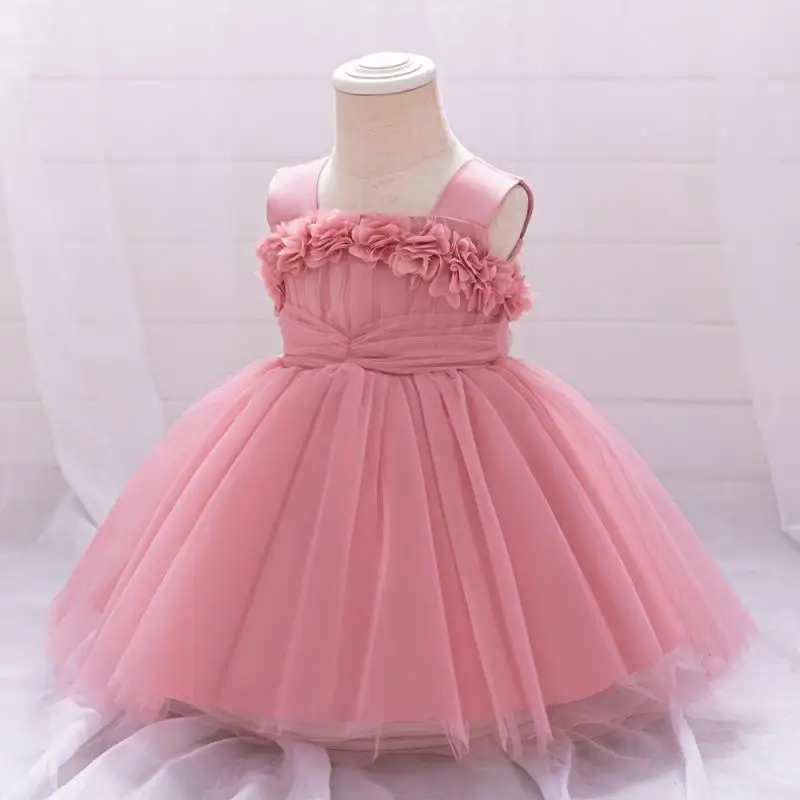 Deep Pink Sticker Mesh Sleeveless Girl Sweet and Cute Fluffy Dress Carnival Christmas Fashion Sweet and Cute Dress