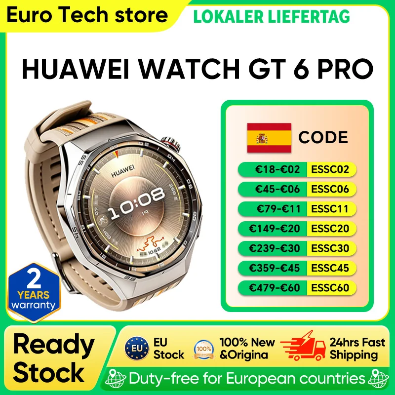 Reloj Inteligente HUAWEI Watch GT 6 Pro de 46 mm con GPS, Pantalla Táctil AMOLED de 1.47», Ciclismo de Nivel Profesional, hasta 21 Días de Autonomía