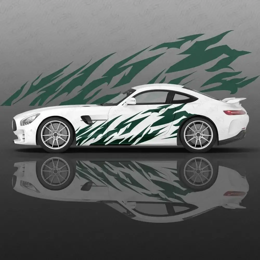 Abstract Lightning Pattern Car Body Sticker Anime Itasha Vinyl Car Side Decal Sticker Car Decor Sticker Cars Protective Film