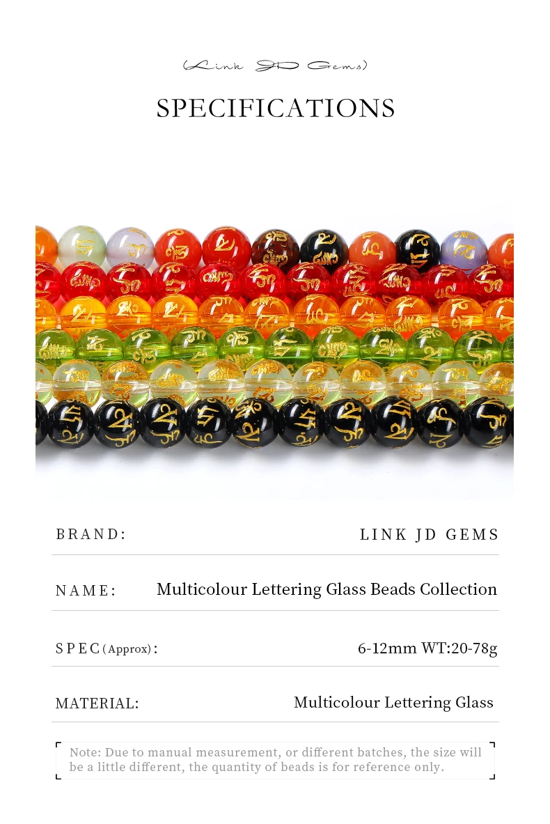 Synthetische Kristallperlen mit geschnitztem buddhistischem tibetischem Sechs-Wort-Mantra für die Schmuckherstellung, DIY-Armband- und Halskettenzubehör – Detail 2