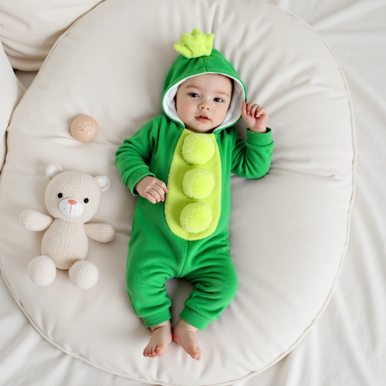 

Одежда для малышей, зимний плюшевый комбинезон, костюм гороха, длинный рукав, полная длина, комбинезон с капюшоном, зимний комбинезон, одежда для новорожденных