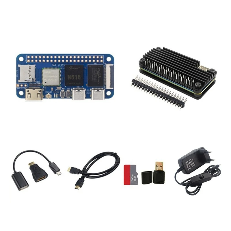 For Banana Pi BPI-M4 Zero Development Board+Case Full Kit 4G LPDDR4 32G EMMC H618 2.4G/5G WIFI BT4.2 Motherboard EU Plug