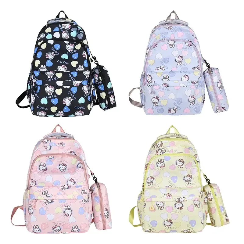 

Sanrioed Anime Backpack Hello Kitty Cute Large Capacity Student Schoolbags Cartoon Stationery Shoulder Bag Gift for Friend