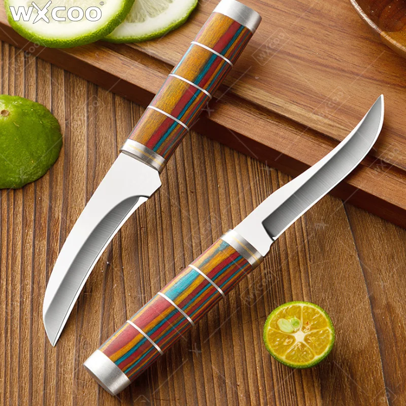 WXCOO Stainless Steel Kitchen Knives Meat Cutting BBQ Knife Wooden Handle Household Fruit Vegetable Knife Kitchen Supplies