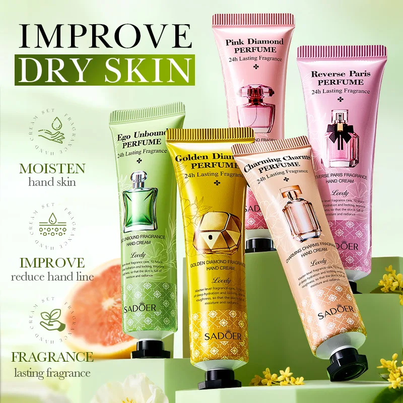 Perfume hand cream set, necessary in autumn and winter, can fade wrinkles on hands, nourish hands, and prevent dryness cracking