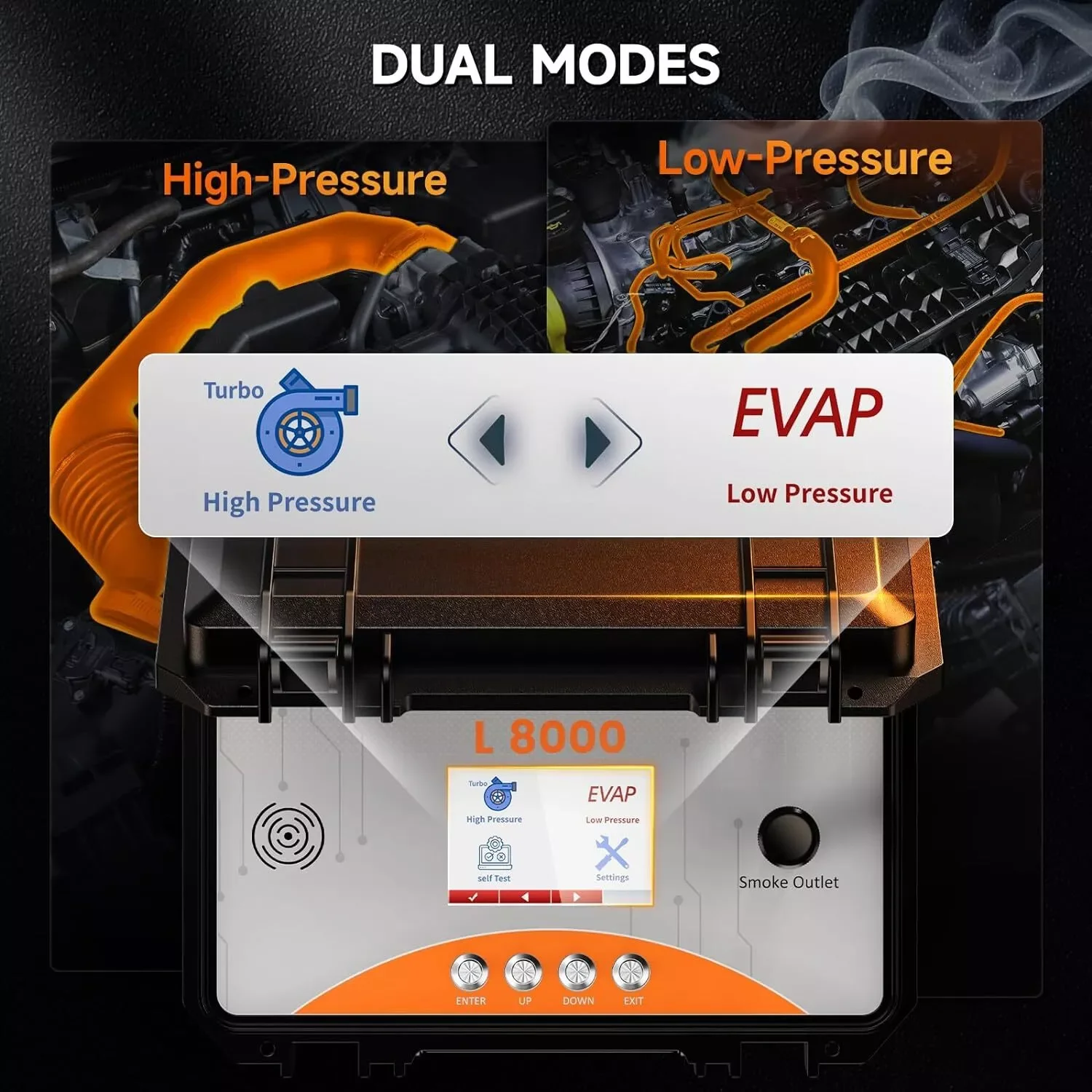 ANCEL L8000 Automotive EVAP Smoke Machine & Turbo System Test Dual Mode LCD Screen Built-in Air Pump Color LCD Screen