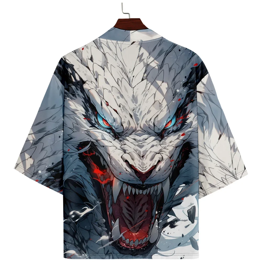 

Plus Size 5XL 6XL Anime Print Loose Japanese Streetwear Cardigan Women Men Haori Kimono Top Yukata Clothes