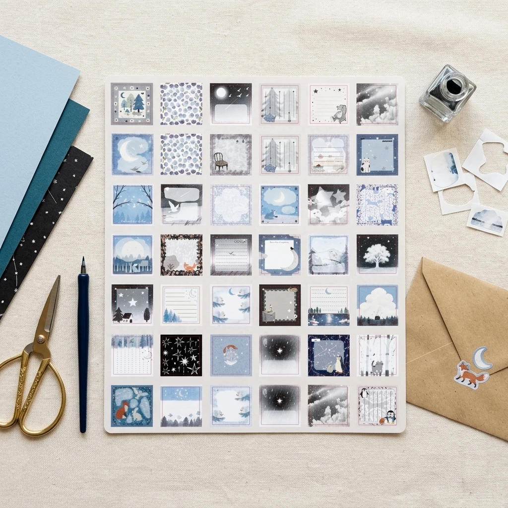 Vintage Sticky-Notes Notebook Forest Style Stationery DIY Message Paper with Tear-Off Design