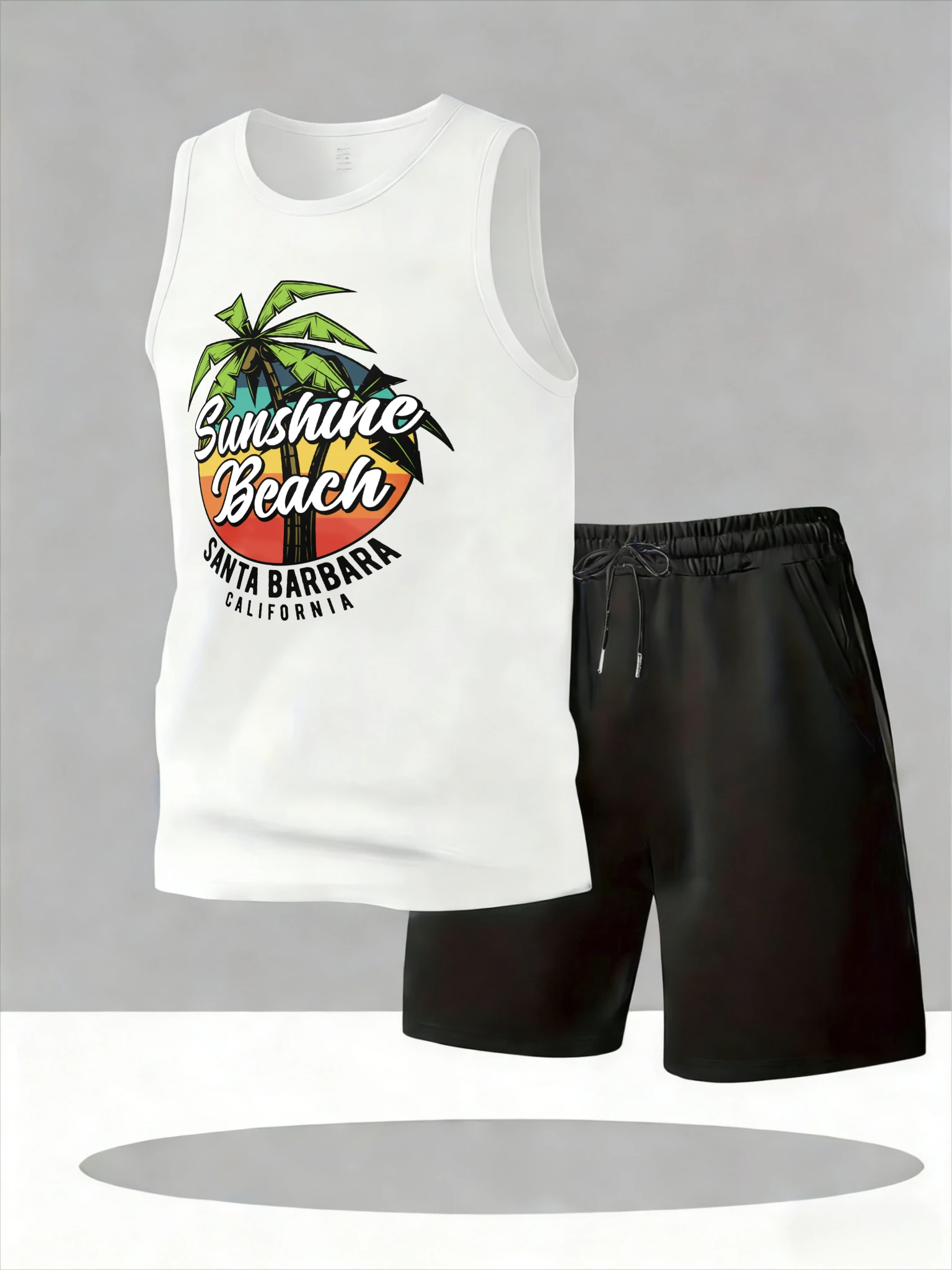 

Men's Tank Top Sets 2026 Summer Quick drying running clothing set crewneck oversize sports suits sports beach Breathable