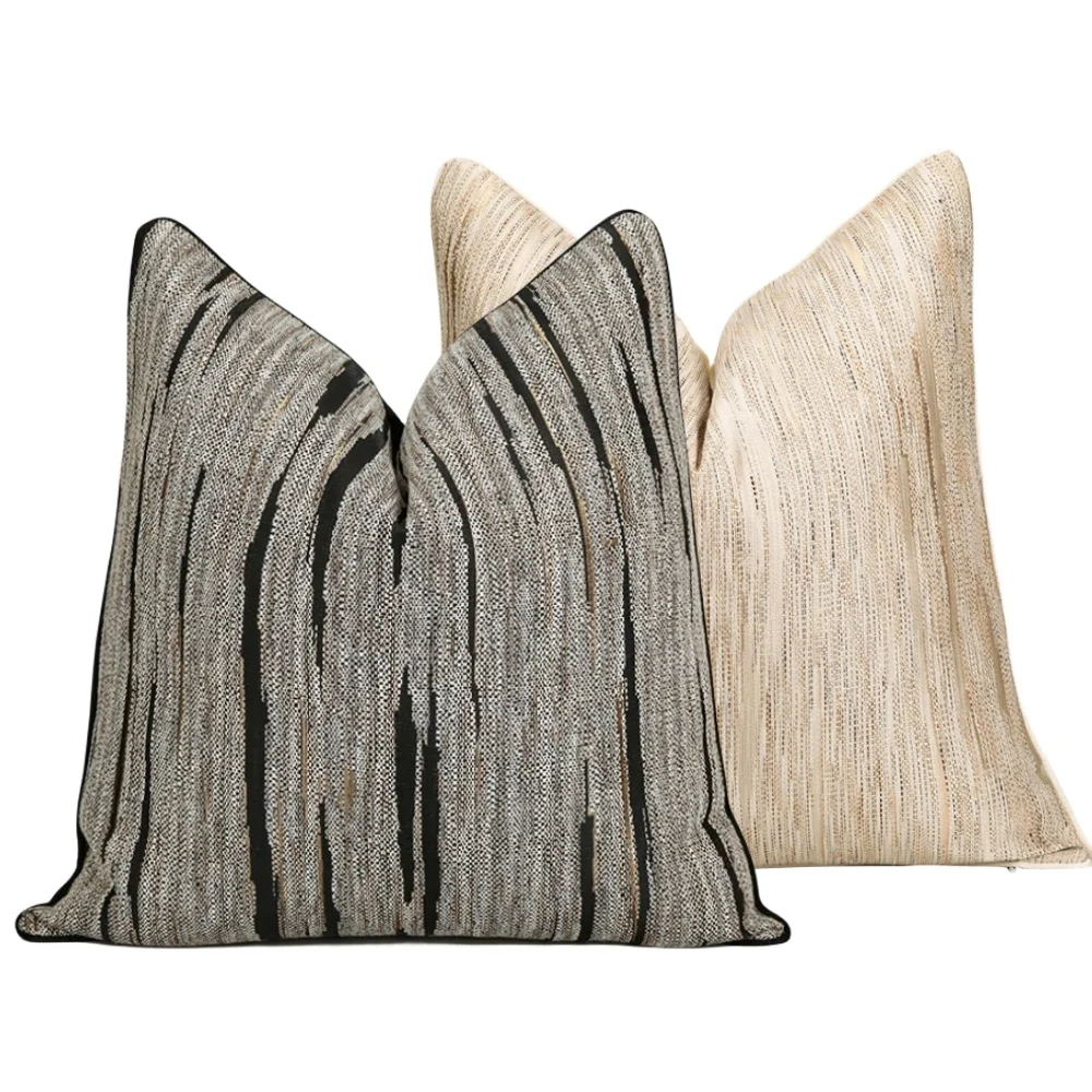 

1pc Luxury Thick Cushion Cover Black Beige 30x50 45x45 50x50 Decorative Throw Pillow Cover for Sofa Livingroom Decor Pillowcase