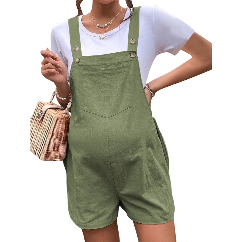 

CGS-Women's Summer Casual Bib Short Overalls Loose Linen Jumpsuit Beach Outfits Travel Vacation Clothes