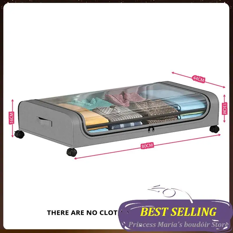 

AB30-Under Bed Storage Box With Wheels Under Bed Shoe Storage Box Rolling Under Bed Metal Drawer Stores Clothes And Toys