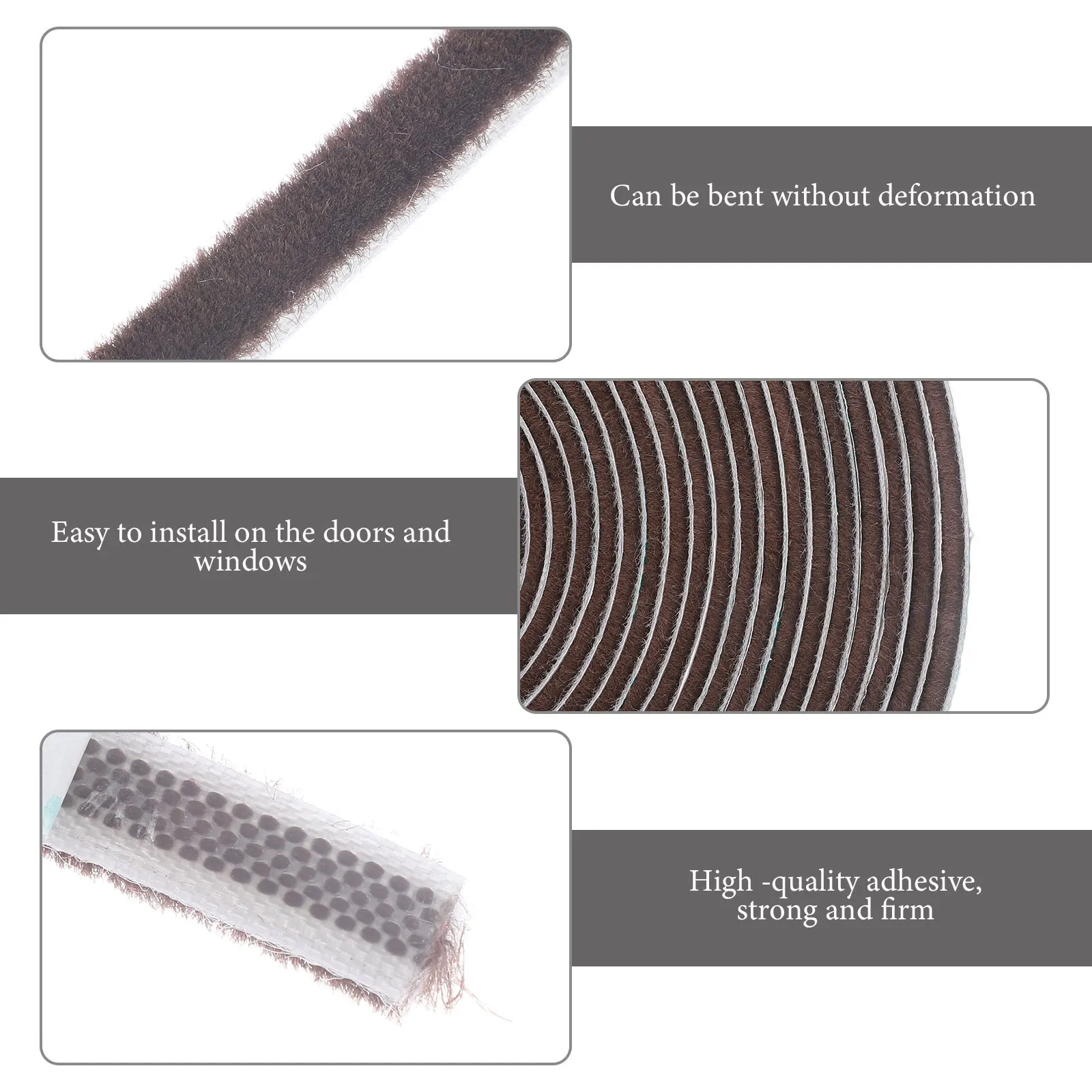 

1 Roll Window Sealing Strip High Durability Door Bottom Seal Strip for Soundproof Windproof Anti-Collision Household Sealing