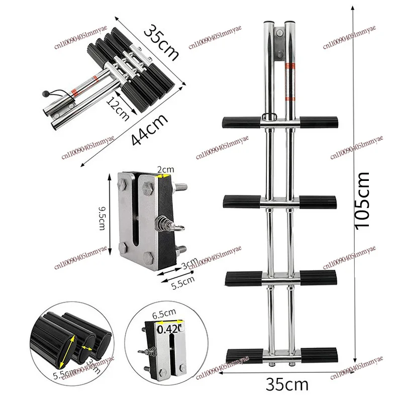 

3-Section/4-Section Parallel Leg Ladder Stainless Steel Folding Telescopic Ladder Hanging Ladder Hidden Immovable