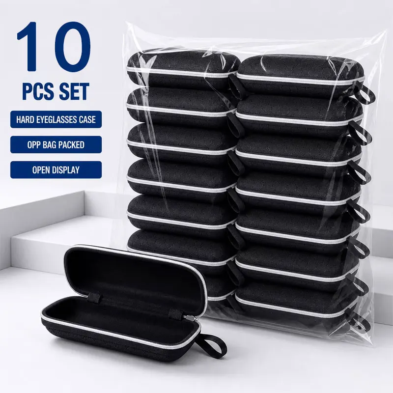 5/10pack Portable Zipper Sunglasses Protector Box Eye Glasses Case Box Travel Pack Glasses Case Accessories