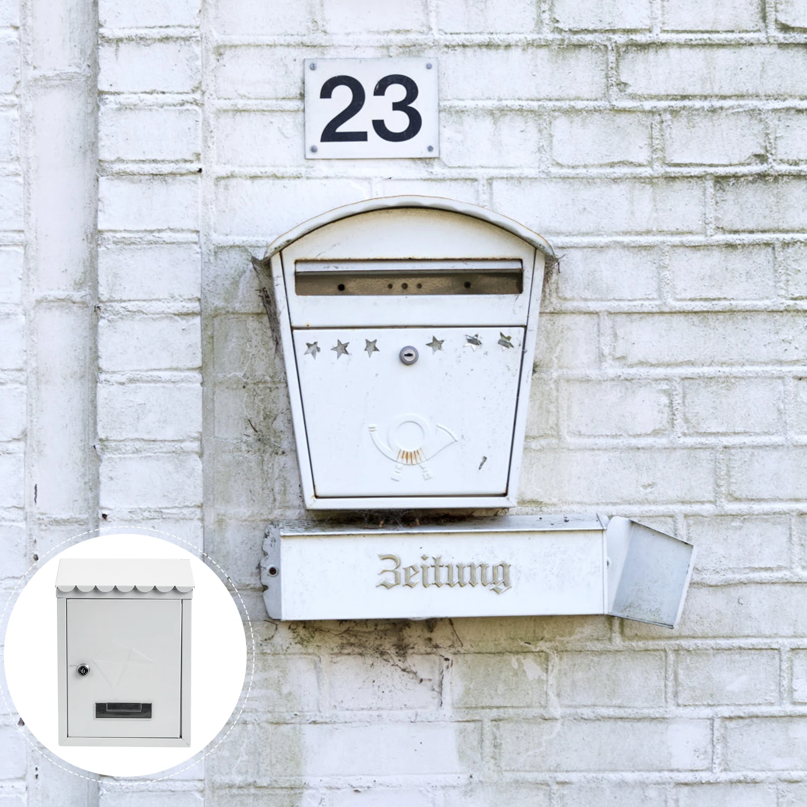 

Wall Mounted Mailbox Large Capacity Iron Letter Box for Home Office Building Outdoor Newspaper Box Garden Supplies