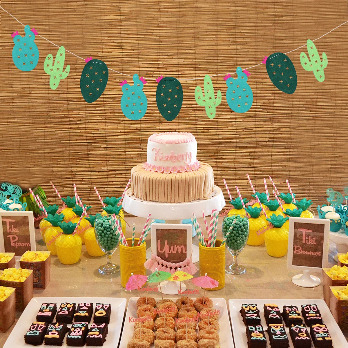 

Non-Woven Fabric Cactus Party Banner Garland Bright Color Tropical Birthday Wedding Decoration Photography Prop Decoration