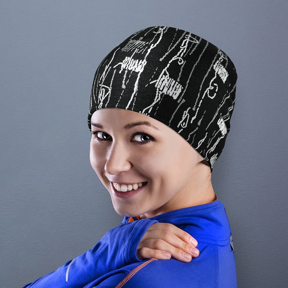 겨울 사이클링 모자 스컬 캡 헬멧 라이너 스컬리 야외 스포츠 러닝 스키를위한 방풍 열 비니 모자 Slouchy Hat