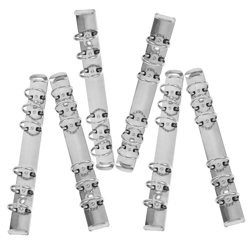 6 Pcs Loose Leaf Binder Inner Core Metal Rings A6 6 Hole Notebook Office Accessories DIY Photo Album Decorative Clips
