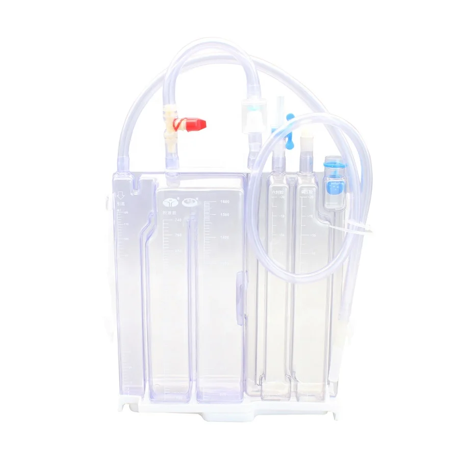 Water seal triple chamber chest drainage system alternative to chest drain xl1000 chest drainage bottle