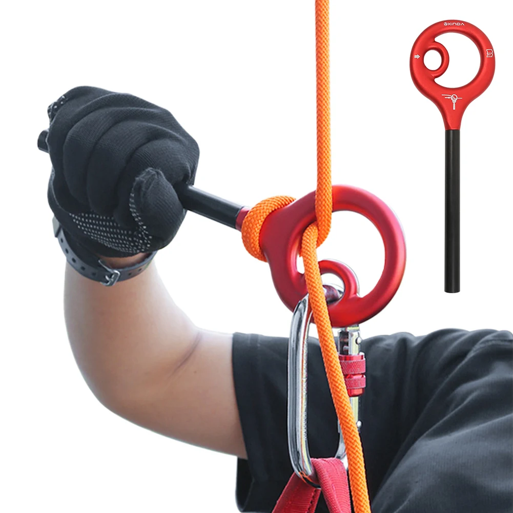 Rock Climbing Carabiner 9-Shape Rigging Descender Aluminum Figure Belay Device Climbing Cable Descent for Downhill Rappelling