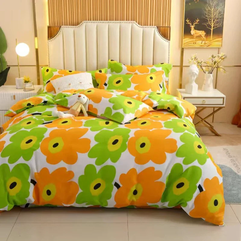 JUSTCHIC Spring Summer Pastoral Flower Printed Polyester Duvet Cover Single Queen Size Home Bedding Comforter Quilt Cover