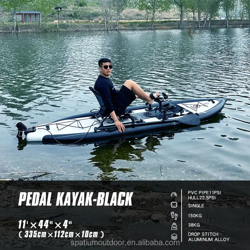 Spatium Hot Sell 1 Personas Pedales Large Stable Pedal Fishing Kayak Pedal Inflatable Kayak  For Adults