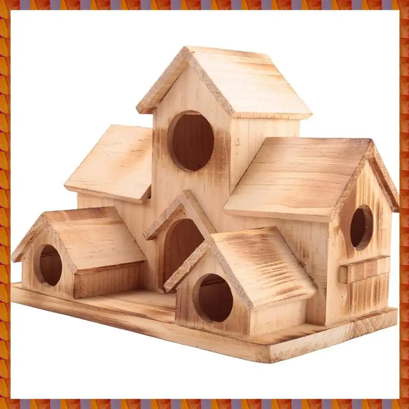 

Bird House Bird House Outside For Outside Hanging, 6 Hole Handmade Natural Bird House