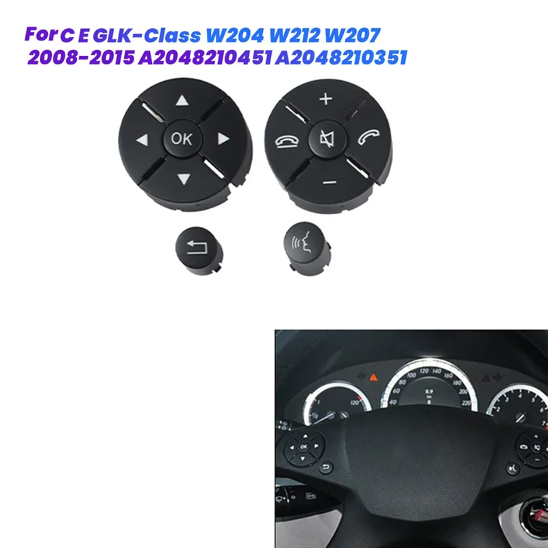 

НОВАЯ крышка переключателя на рулевом колесе автомобиля, накладка на кнопки управления, колпачки для Mercedes Benz C-Class W204 W212 A2048210451 A2048210351