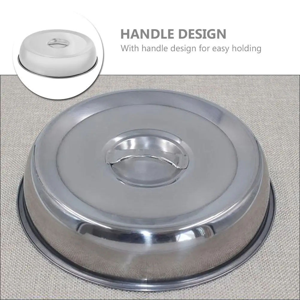 Stainless Steel Food Dome Cover with Handle for Grilling, BBQ, Serving – Heat Retention & Oil Splatter Prevention
