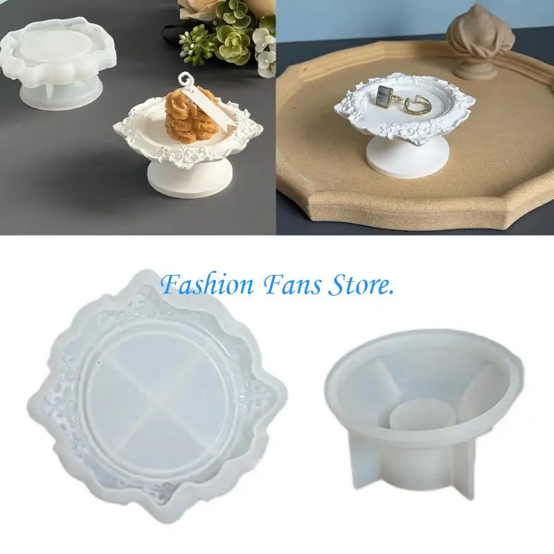 Holder Silicone Mold with Raised Lace for Casting